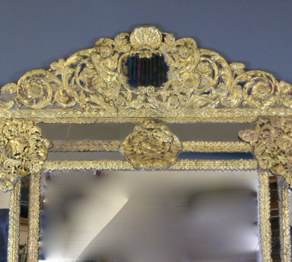 Extremely large 18thC Flemish Repousse mirror View III