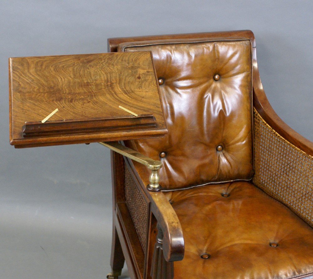 A superb Regency mahogany Bergere reading chair View II