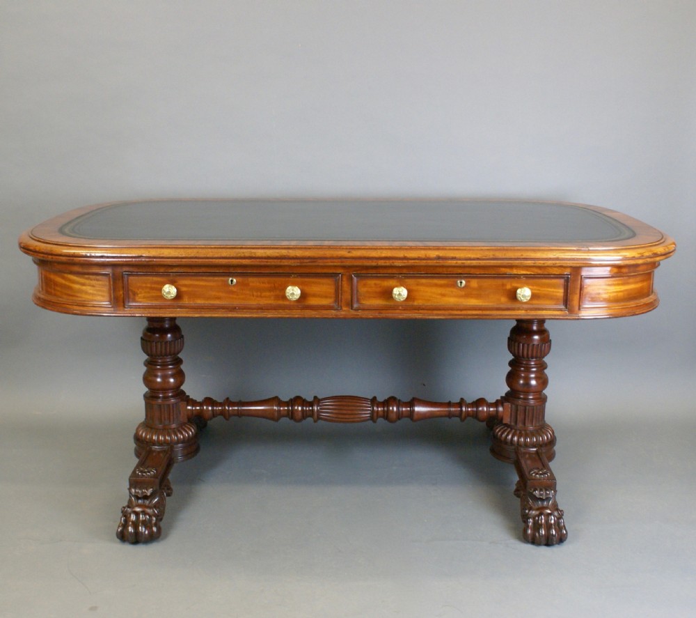 An imposing Regency mahogany library writing table View VI