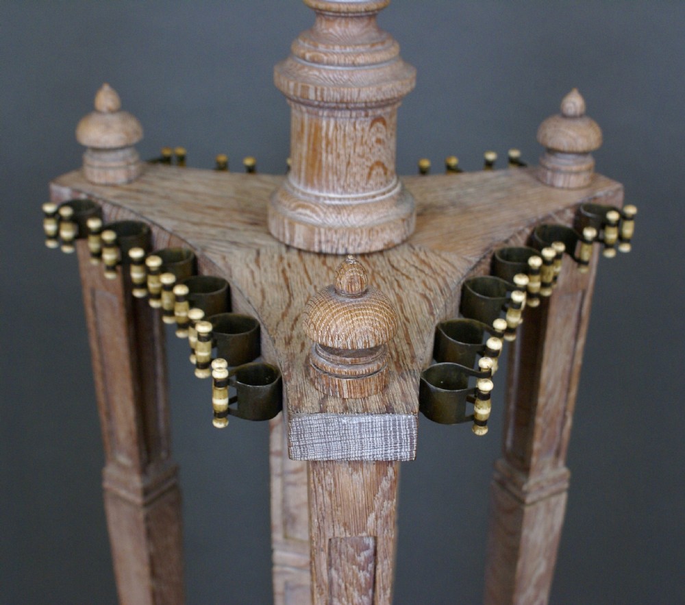 An Edwardian limed oak snooker cue stand View IV