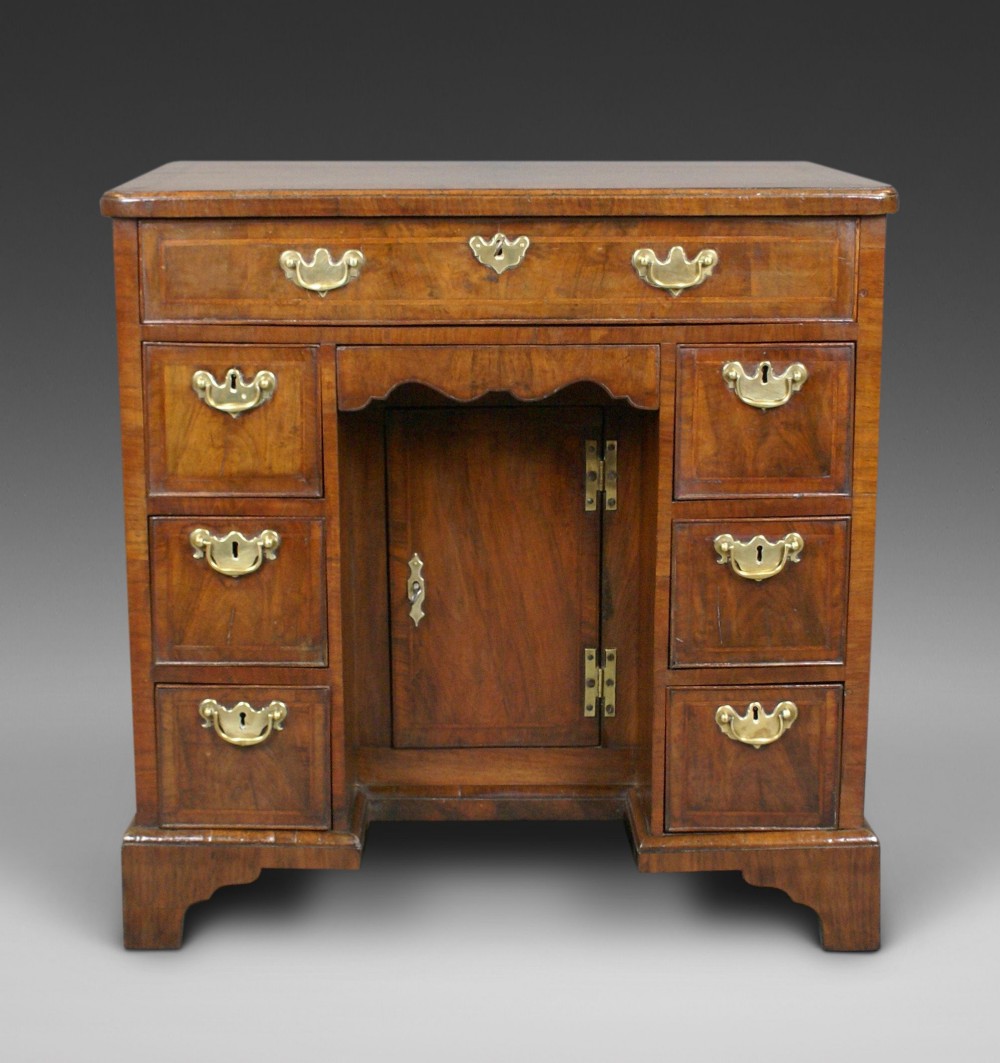 George II Walnut Knee-Hole Desk