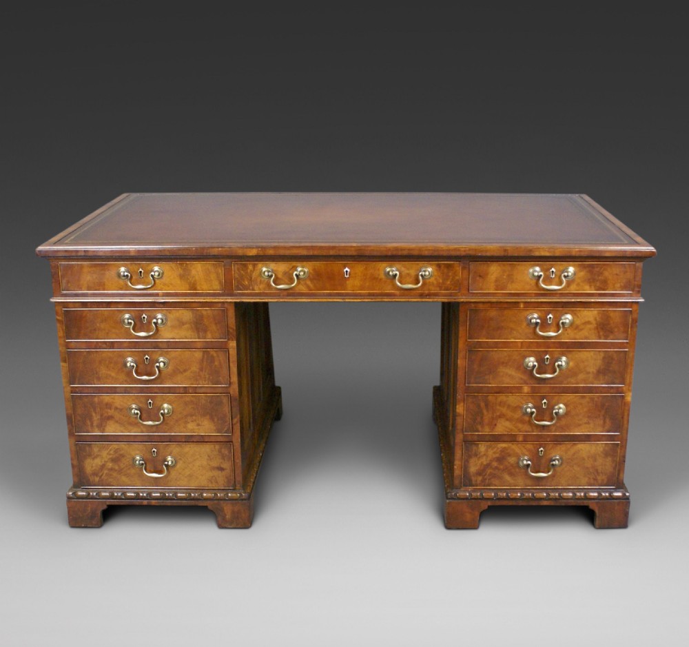 A Late 19Thc Mahogany Partners Desk