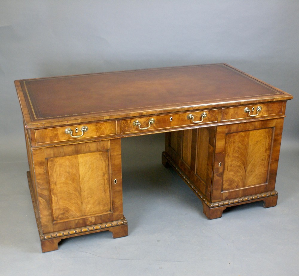 A Late 19Thc Mahogany Partners Desk View II