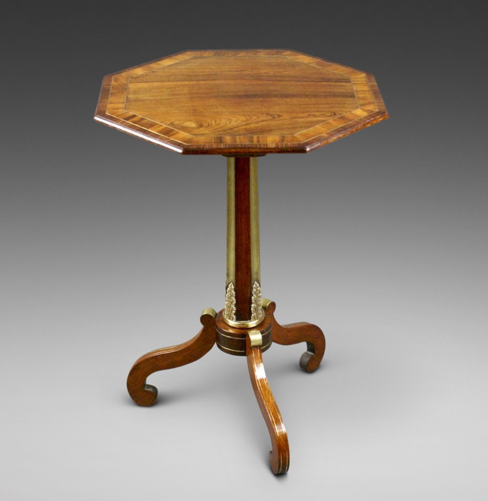 A superb Regency rosewood tripod table