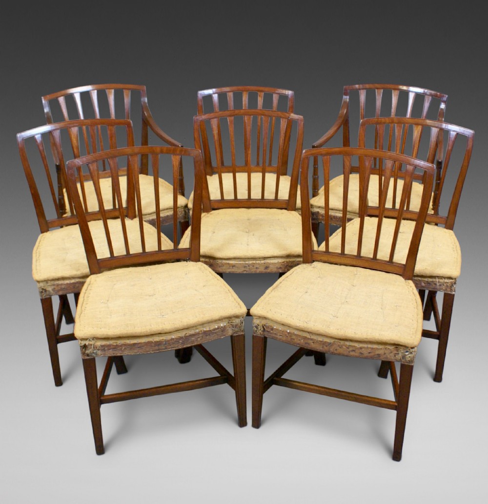 An Elegant Set Of 8 Late 18Thc Dining Chairs