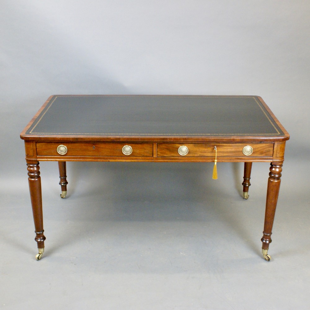 William IV mahogany library writing table View VII