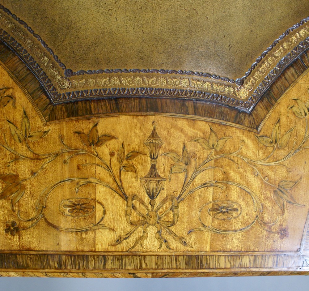 An Irish satinwood and marquetry writing table View III