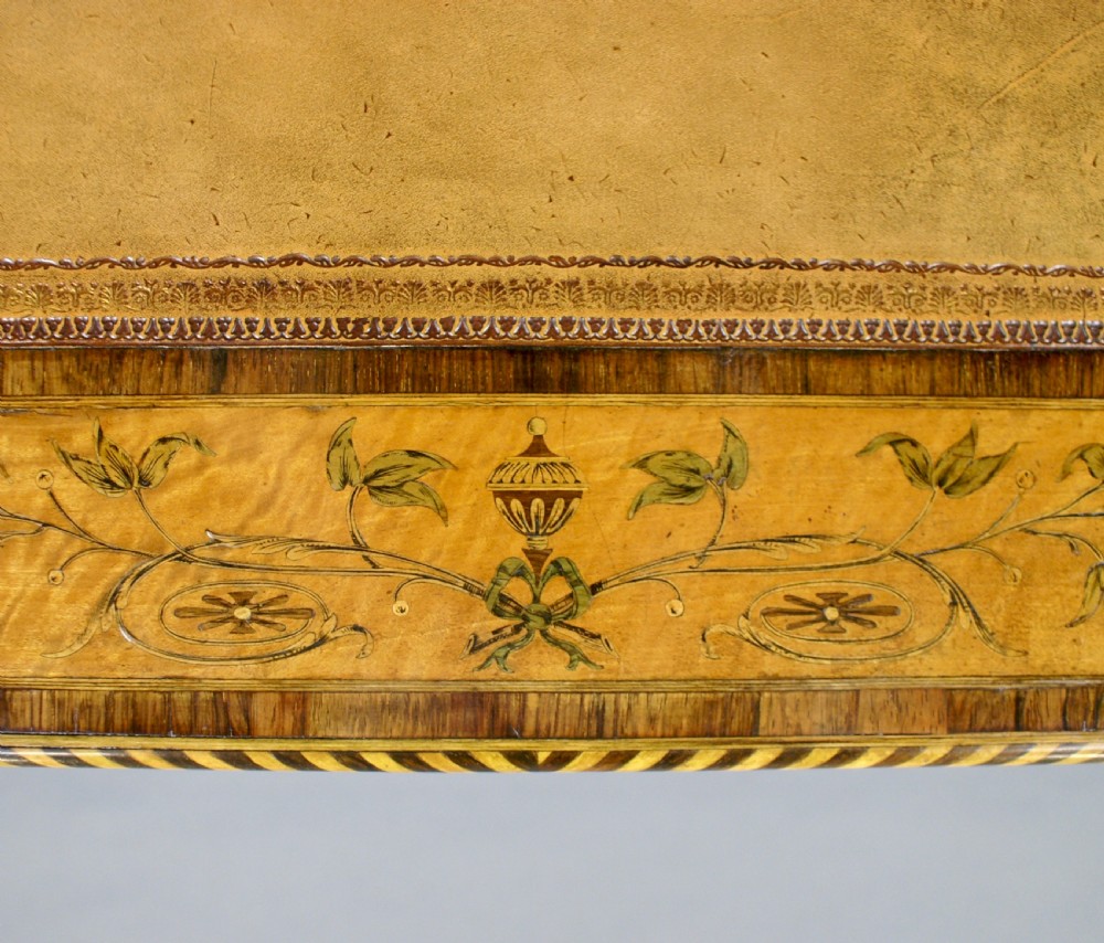 An Irish satinwood and marquetry writing table View V