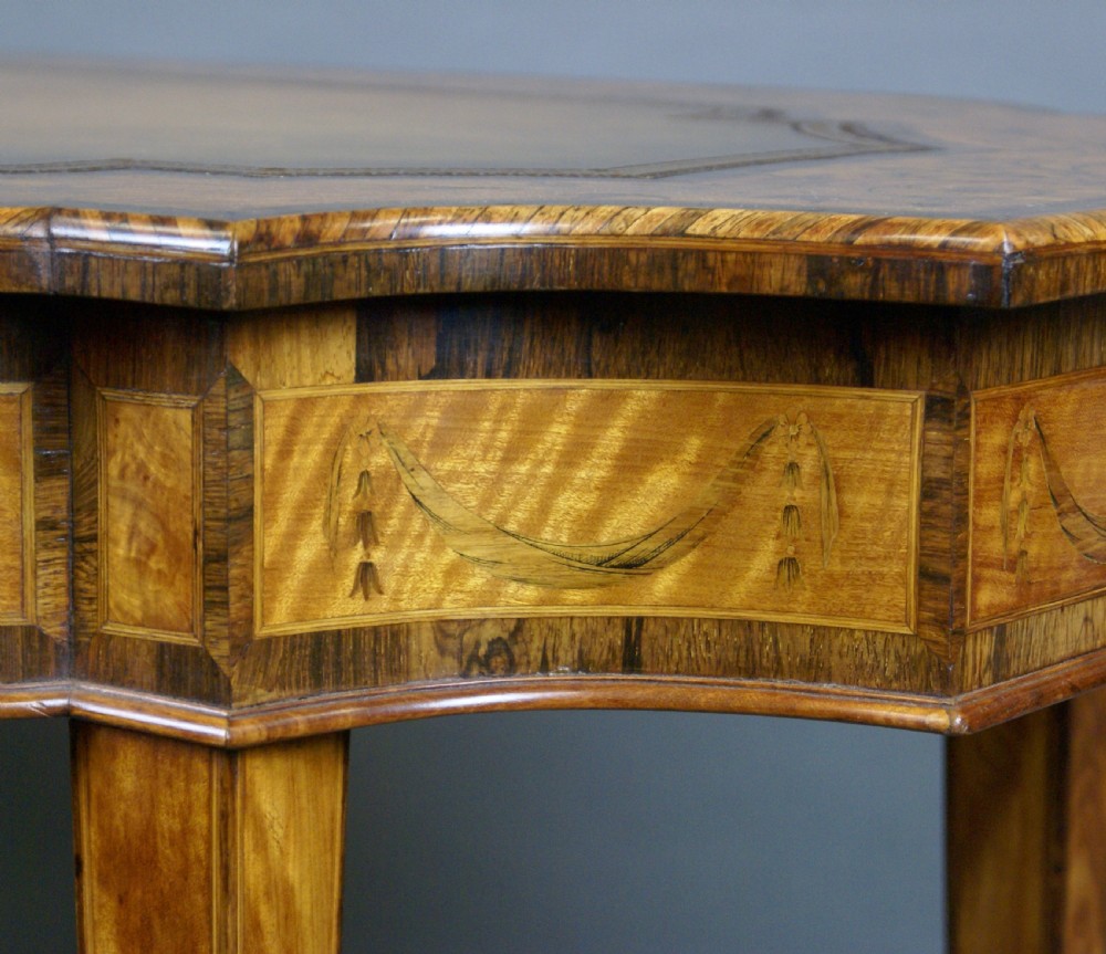 An Irish satinwood and marquetry writing table View VI