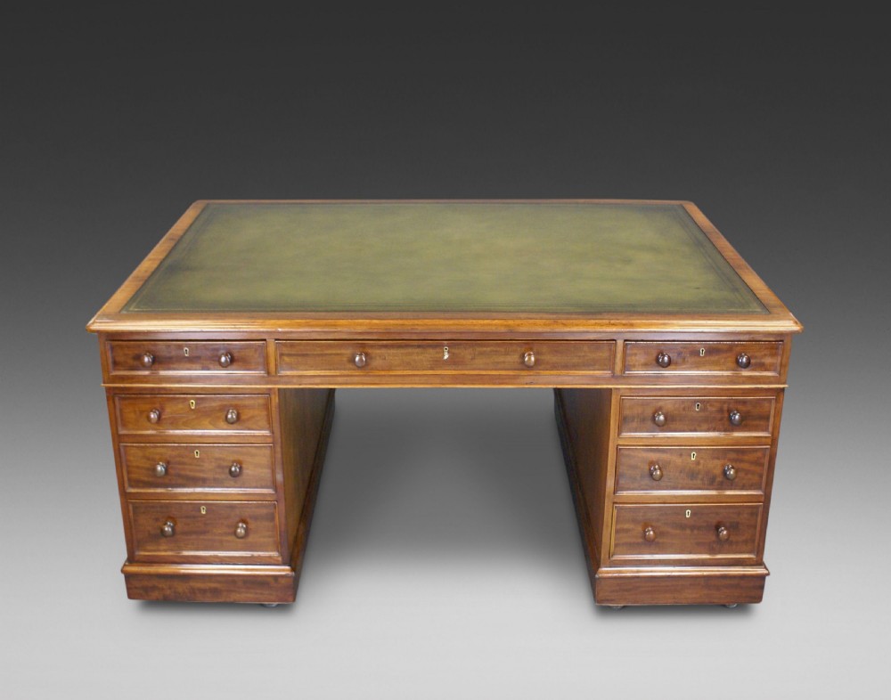 A Very Large 19thC Mahogany Partners Desk View IV