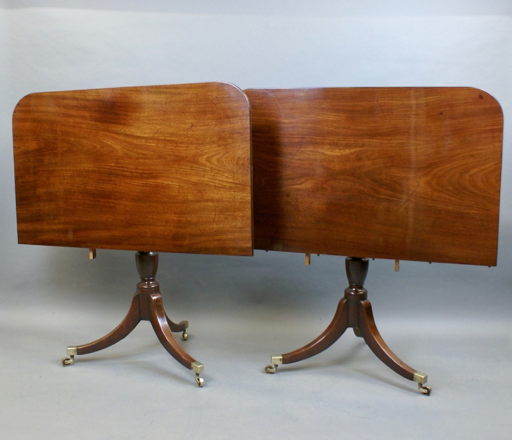 A Georgian Mahogany Twin Pillar Dining Table View II