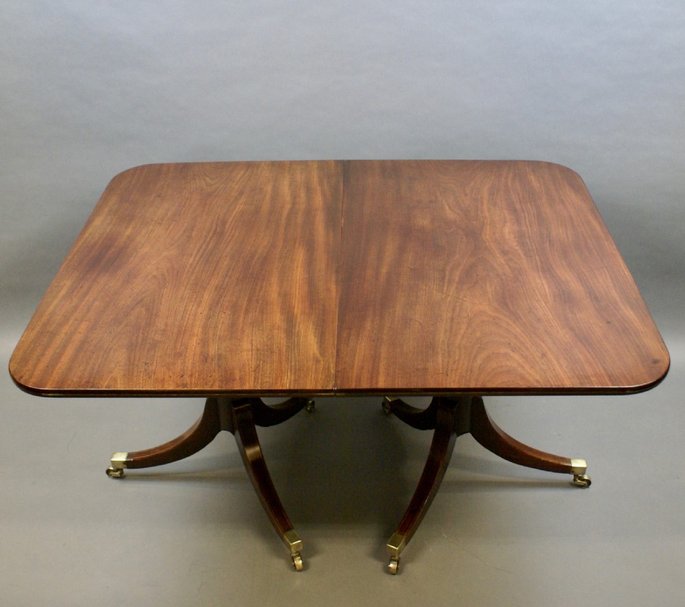 A Georgian Mahogany Twin Pillar Dining Table View III