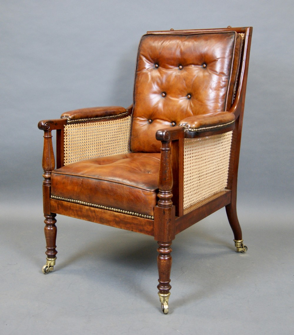 A Regency Mahogany Bergere Chair View VI