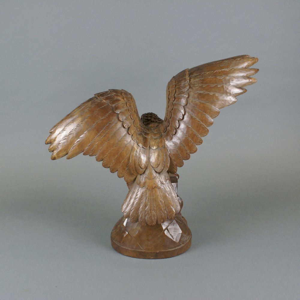 A Swiss 'Black Forest' Carved Linden Wood Eagle  View V