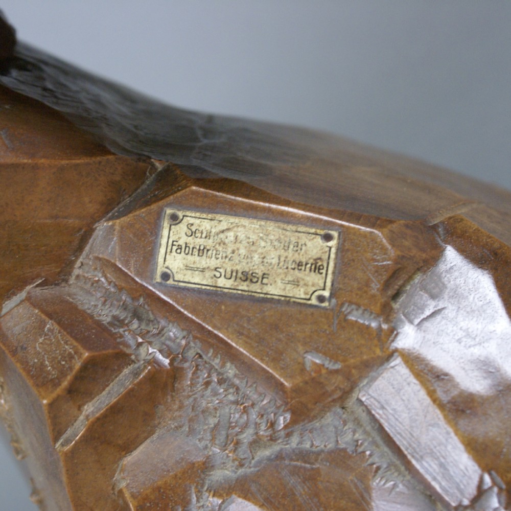 A Swiss 'Black Forest' Carved Linden Wood Eagle  View VI