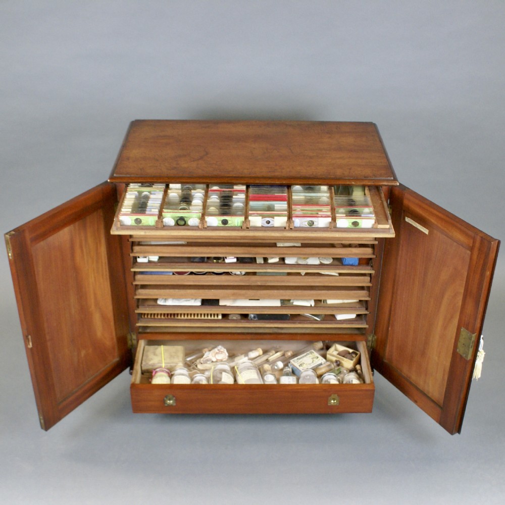 A Victorian Mahogany Microscope Slide Cabinet View III