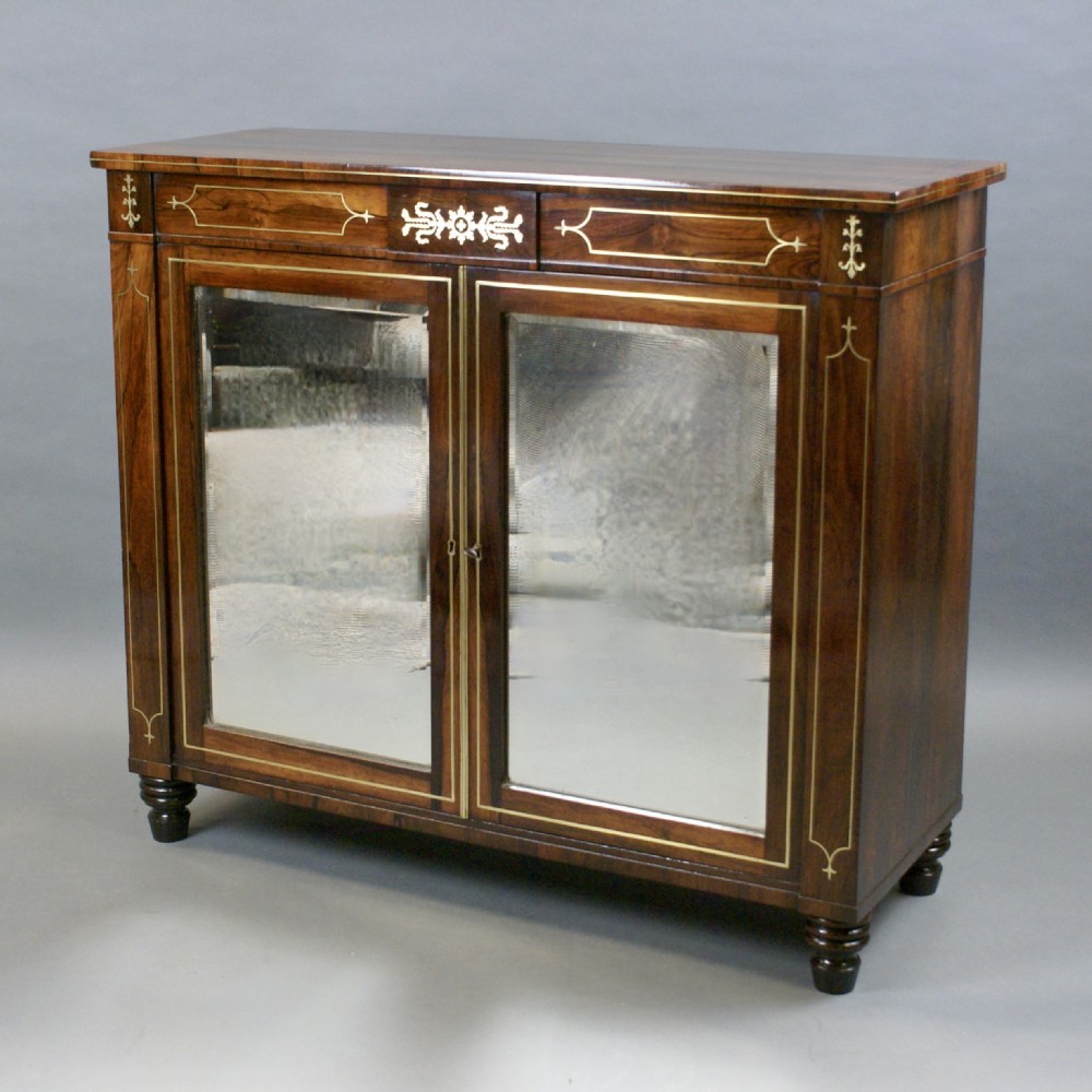 A Regency Rosewood & Brass Inlay Side Cabinet View III