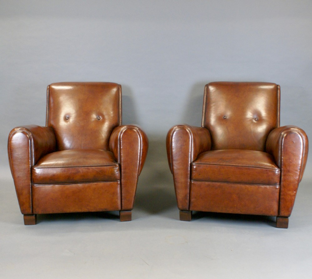 A Pair French Of Art Deco Club Chairs View VII