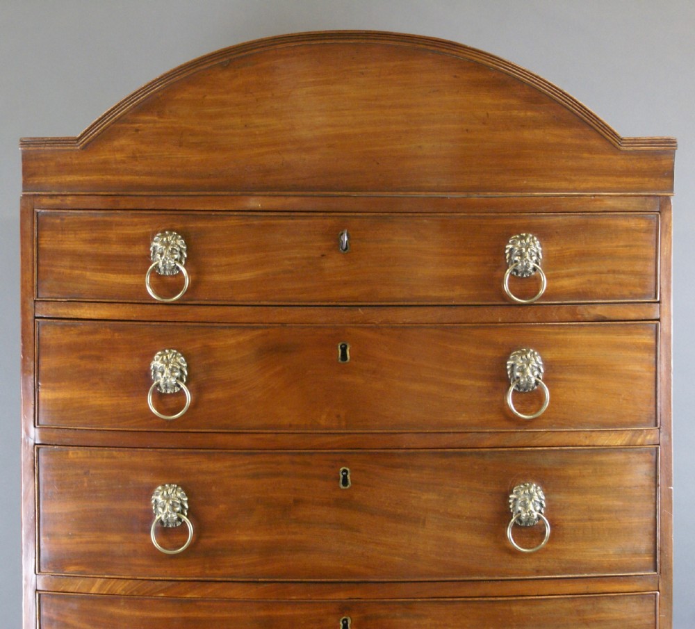 An Unusual Regency Tall Bow-Fronted Chest View IV