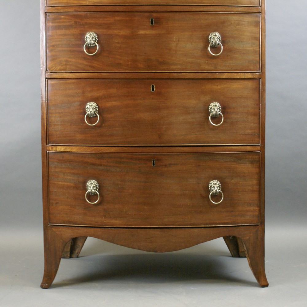 An Unusual Regency Tall Bow-Fronted Chest View V