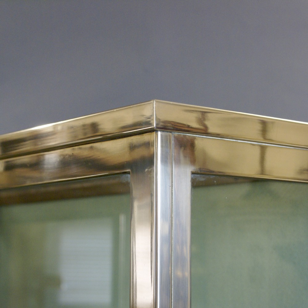 A Superb Pair Of 1920'S Brass Shop Display Cabinets. View V