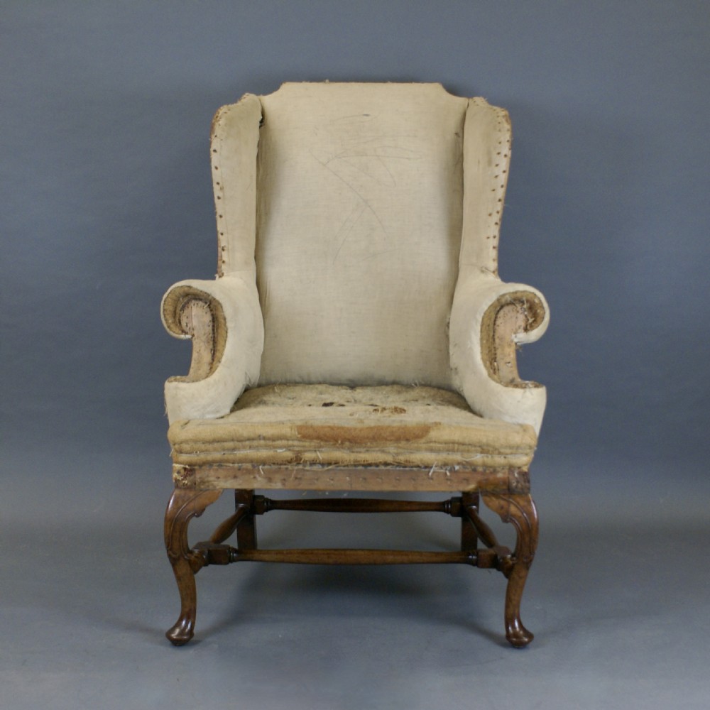 A Quality 19Thc Walnut Wing Chair View II