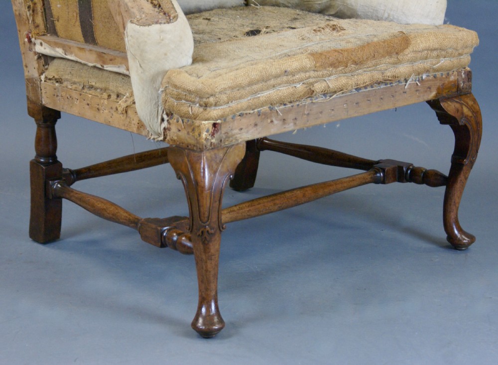 A Quality 19Thc Walnut Wing Chair View V