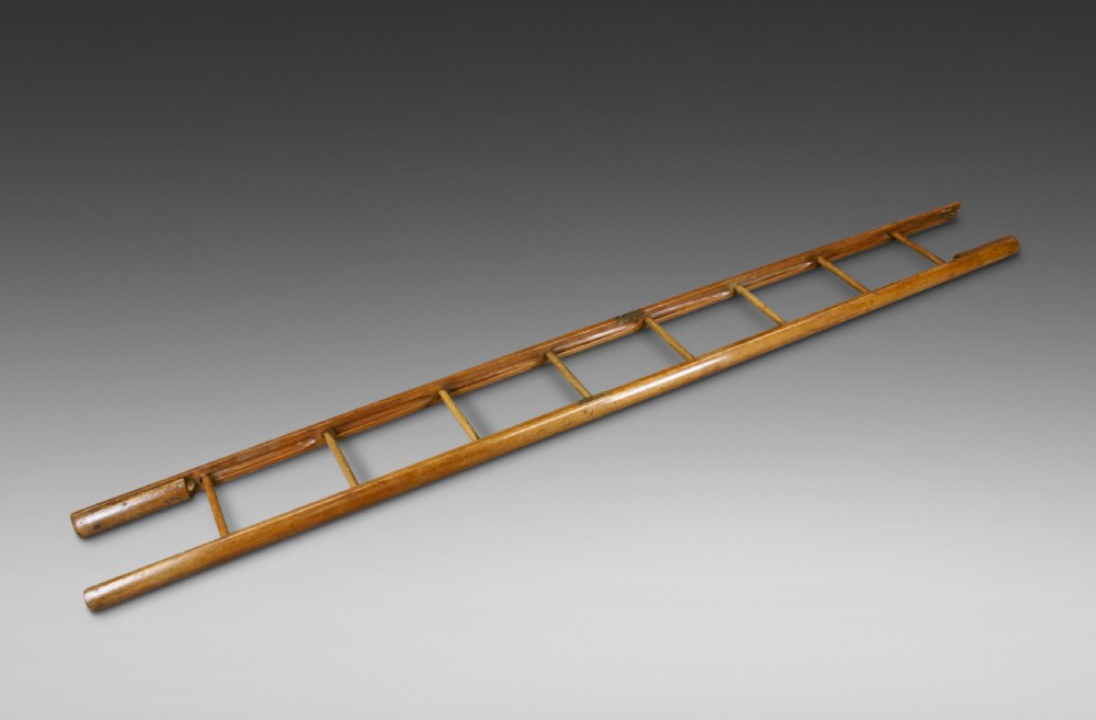 A 19Th Century Library Folding Pole Ladder