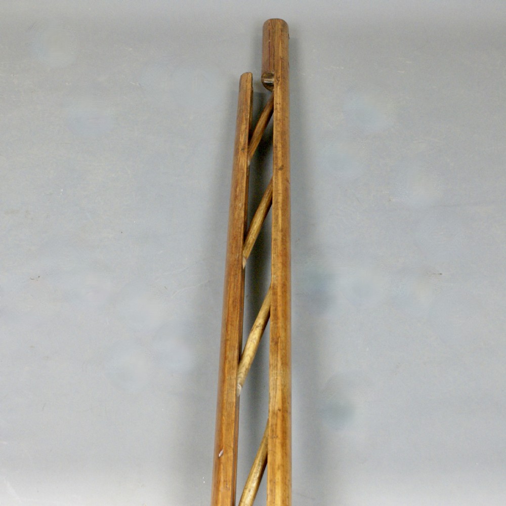 A 19Th Century Library Folding Pole Ladder View IV