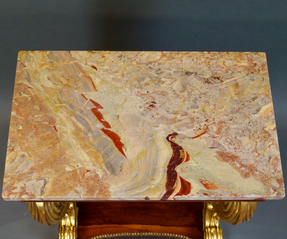 An Extravagant Regency Rosewood Console View VI