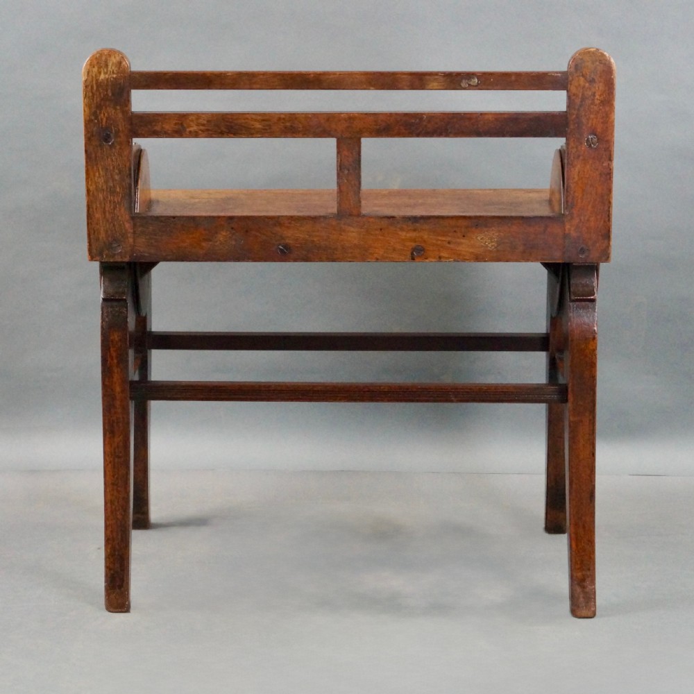 A Walnut And Brass Mounted Hall Bench By James Shoolbred & Co View V