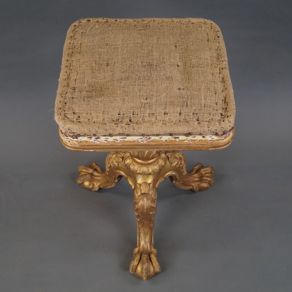 A Rare Gilt Music Stool Attributed To Gillows View V