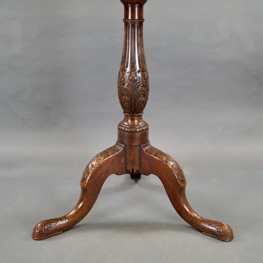 A Fine George III Carved Tripod Table View VI