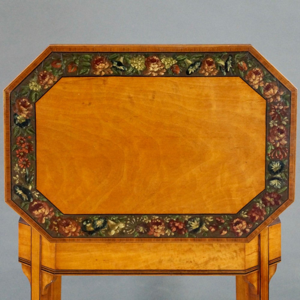 A Highly Decorative Edwardian Satinwood Work Table View II