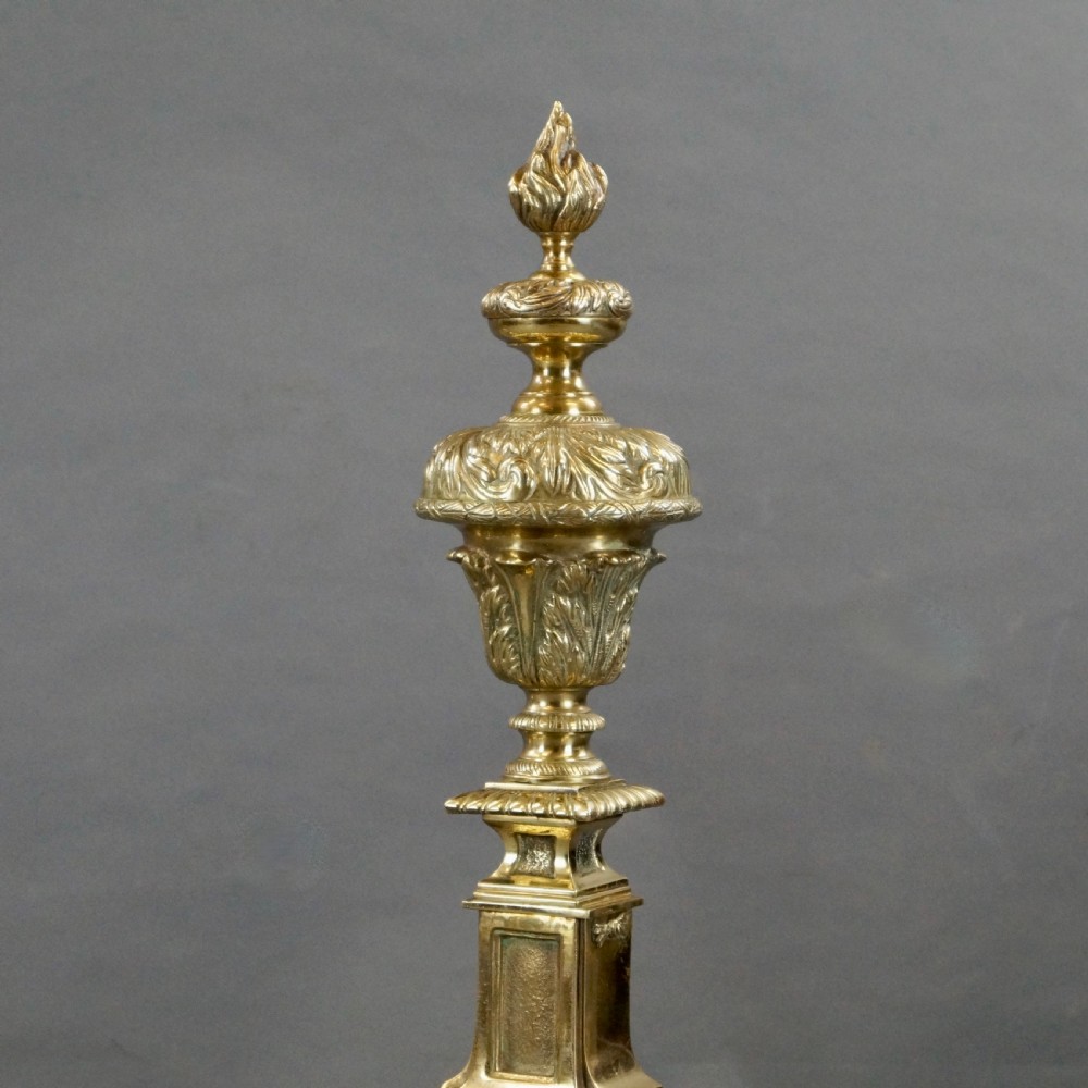 An Imposing Pair Of Brass Fire Dogs View III