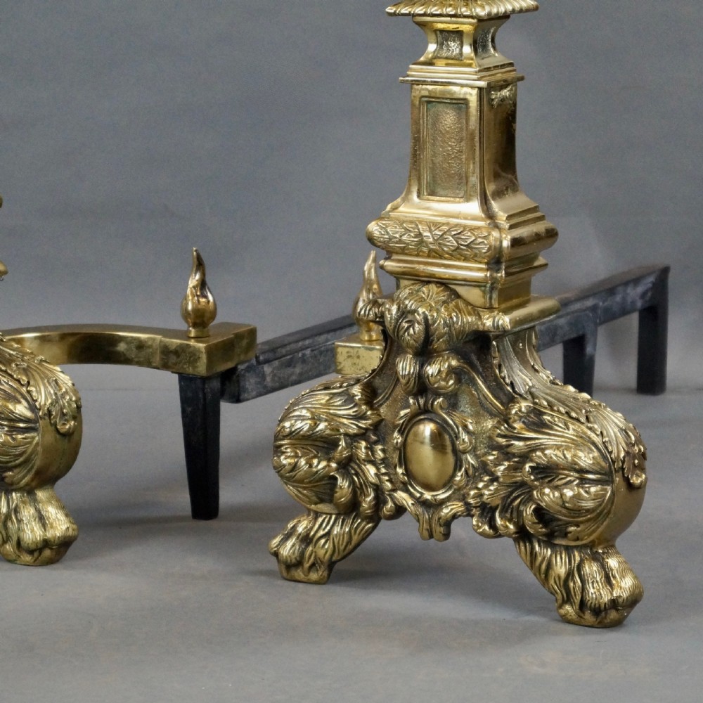 An Imposing Pair Of Brass Fire Dogs View IV