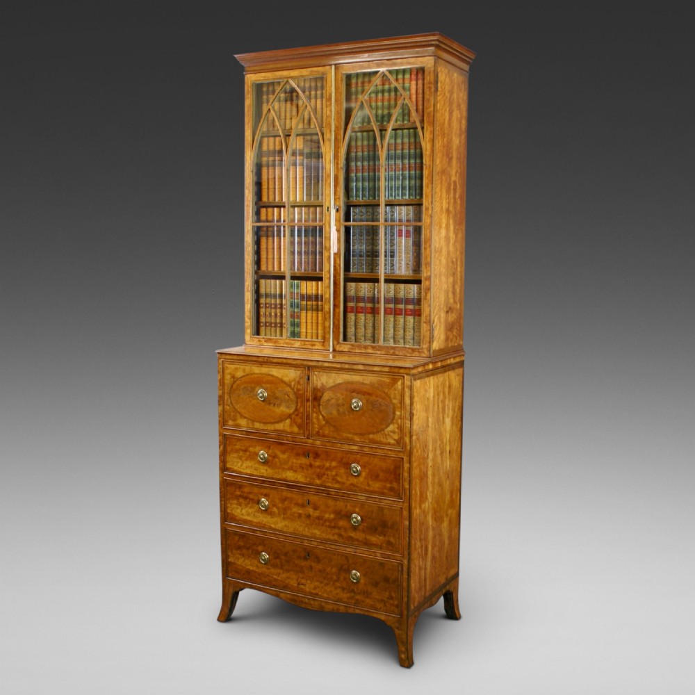An Exceptional Sheraton Period Secretaire Bookcase