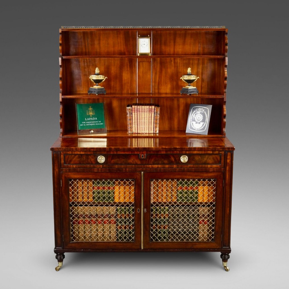 A Regency Mahogany Waterfall Bookcase