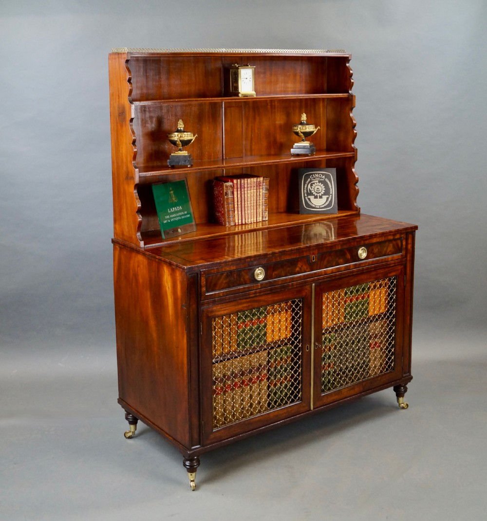 A Regency Mahogany Waterfall Bookcase View II