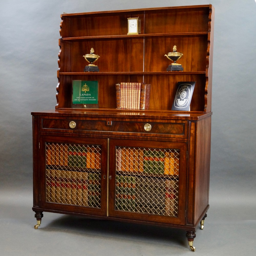 A Regency Mahogany Waterfall Bookcase View III