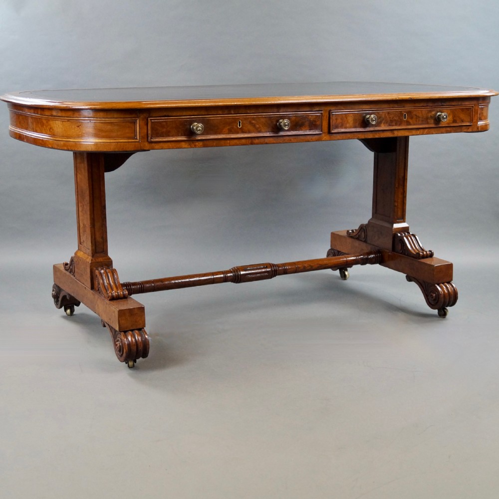A Burl Oak Library Writing Table View II