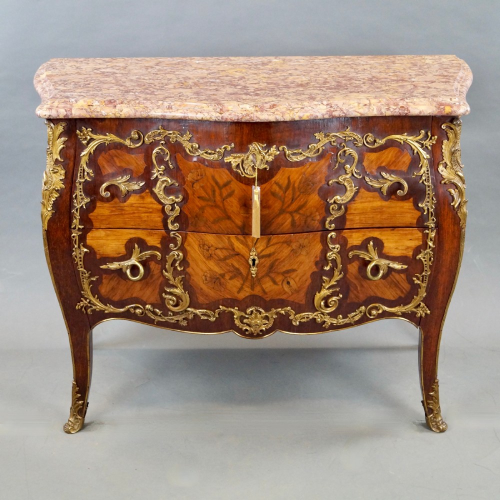 A Fine Louis XV Style Marquetry & Ormolu Commode View VI