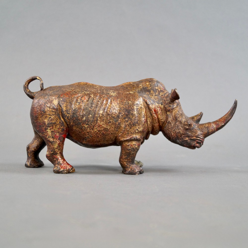 A Beautifully Detailed Bronze Rhinoceros View II