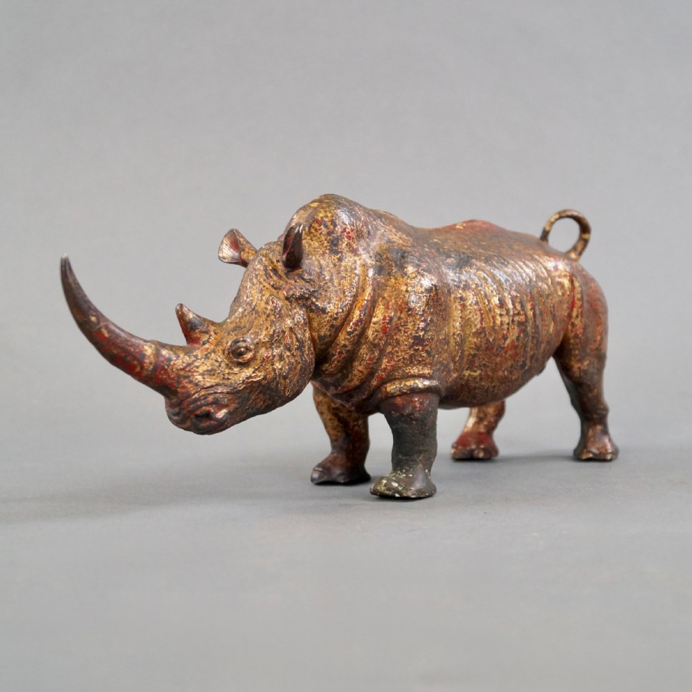 A Beautifully Detailed Bronze Rhinoceros View III