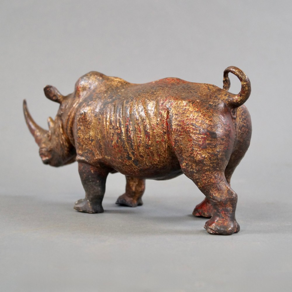 A Beautifully Detailed Bronze Rhinoceros View V