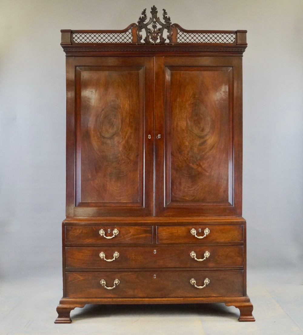 An Exceptional Chippendale Period Mahogany Clothes
