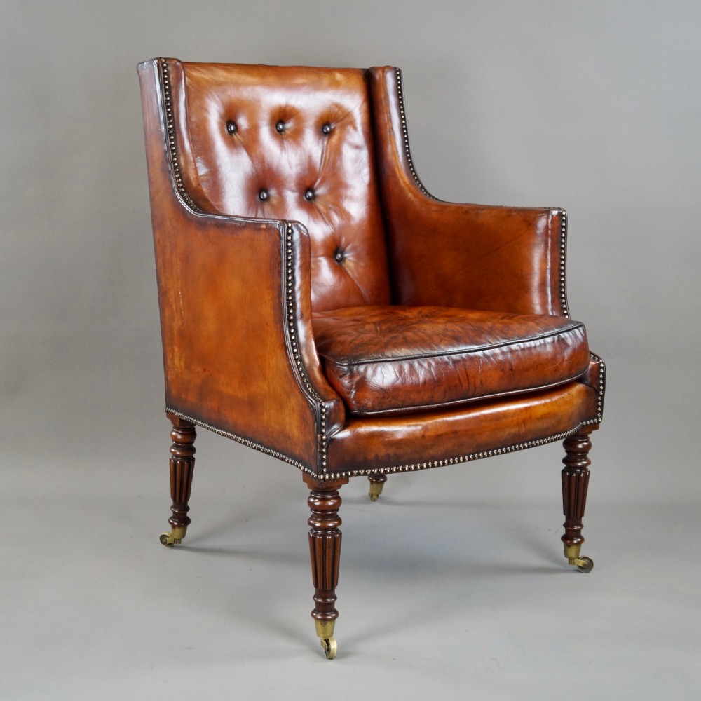 A Fine Regency Library Arm Chair View V