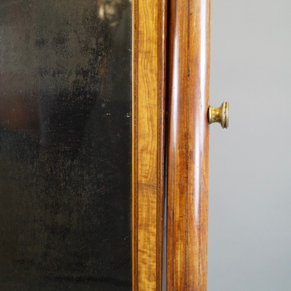 A Superb Sheraton Satinwood Cheval Mirror View III