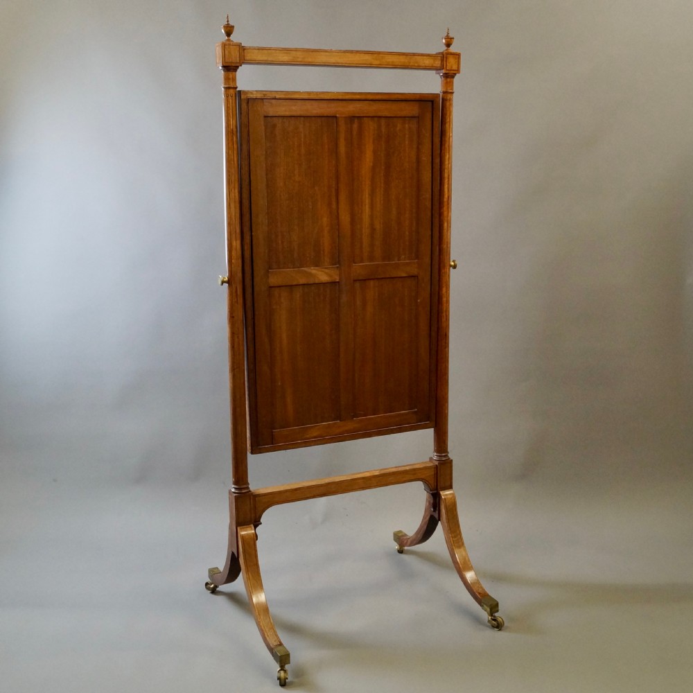 A Superb Sheraton Satinwood Cheval Mirror View VII