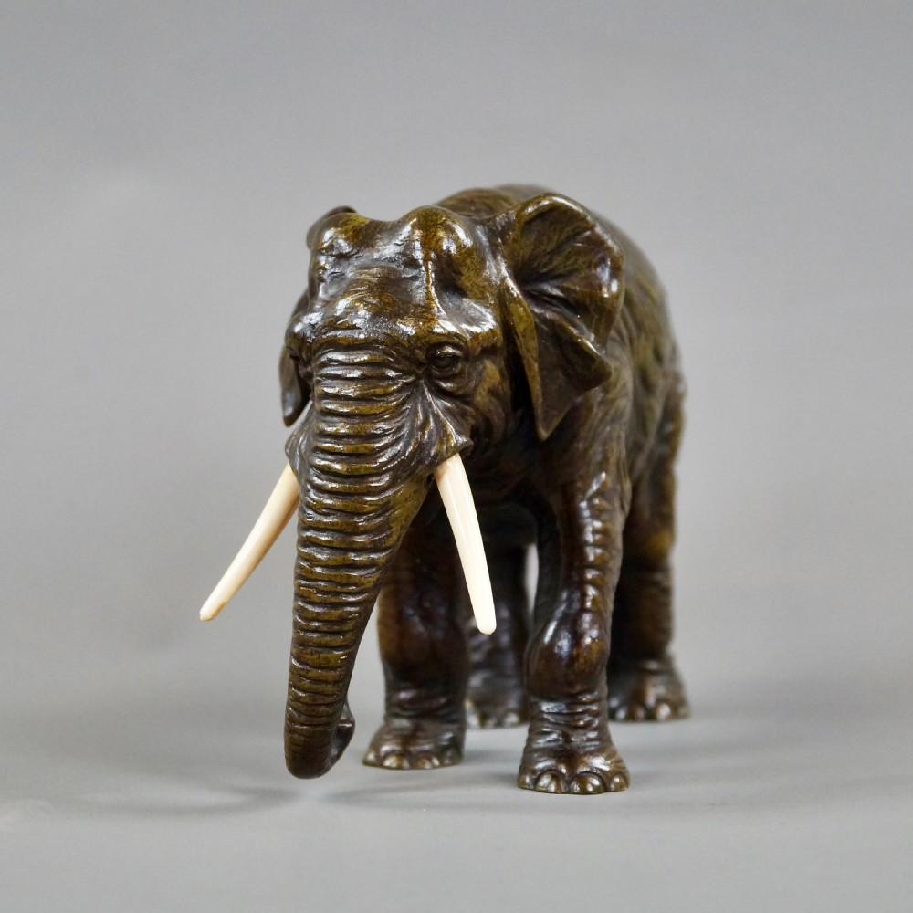 A Bronze Elephant Attributed To Bergmann View III